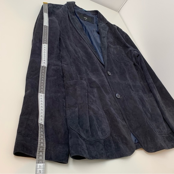 Hugo Boss Goat Leather Blazer Jacket Black Sz 44R 2 Buttons Pockets Quiet Luxury - Picture 6 of 15